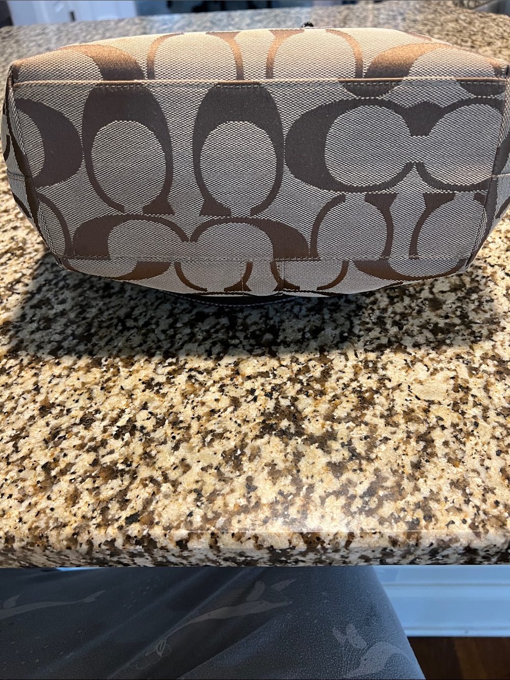Coach Brown Signature Canvas Tote with Dark Brown Leather Trim. EUC - Picture 3 of 6